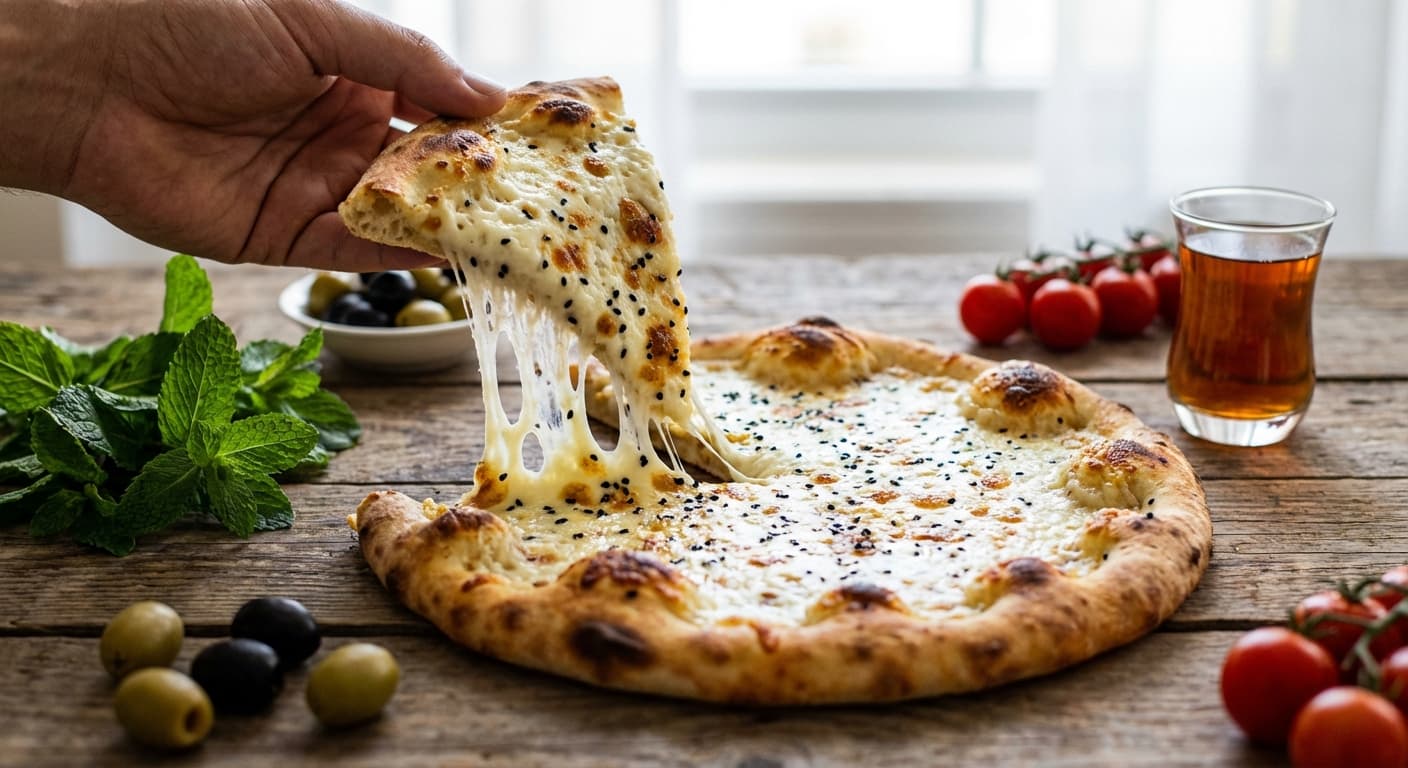 Man’oushe Jebneh — Lebanese Flatbread with stretchy Akkawi cheese - authentic lebanese recipe