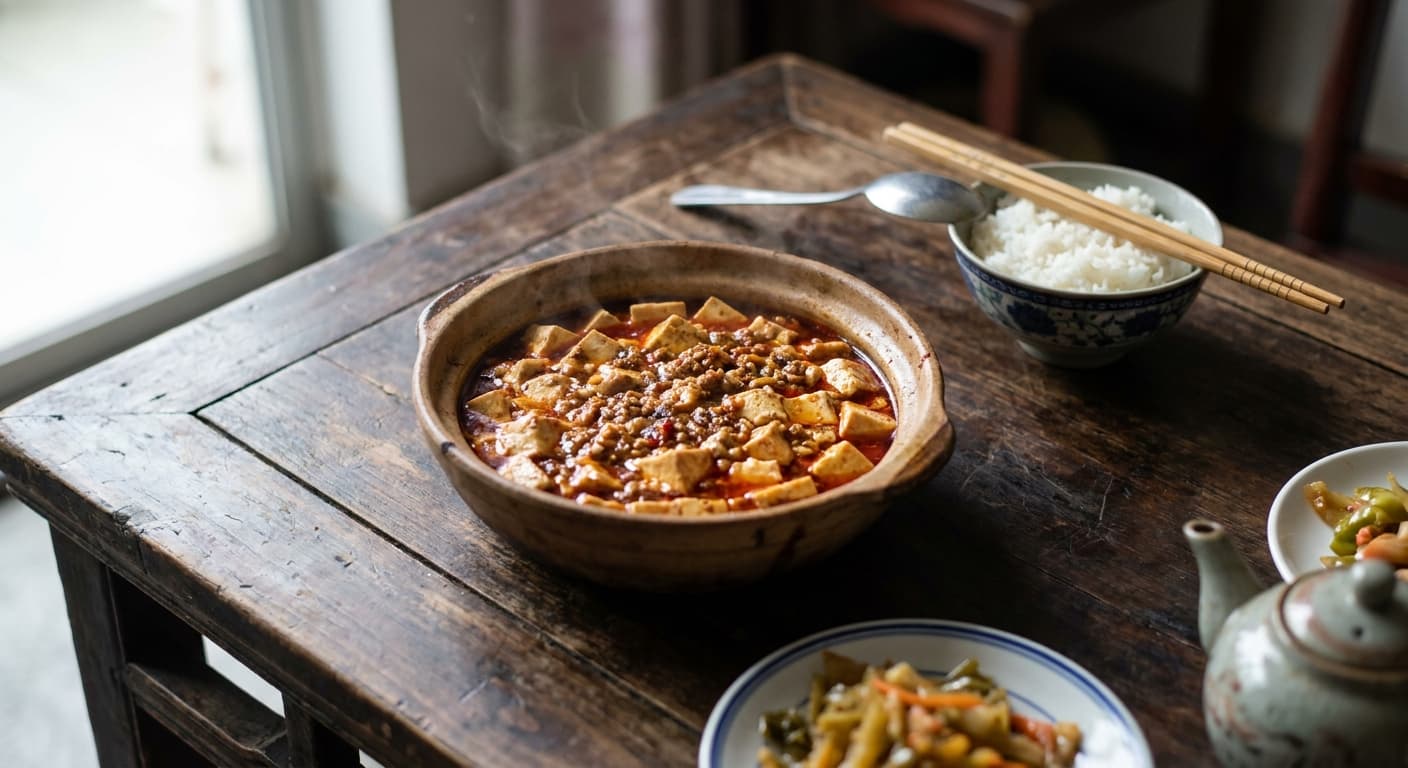 Mapo Tofu — Sichuan Silken Tofu in Spicy Fermented Bean Sauce - authentic chinese recipe