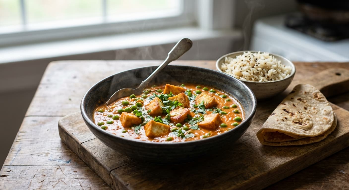 Matar Paneer — Green Peas and Cottage Cheese Curry - authentic indian recipe