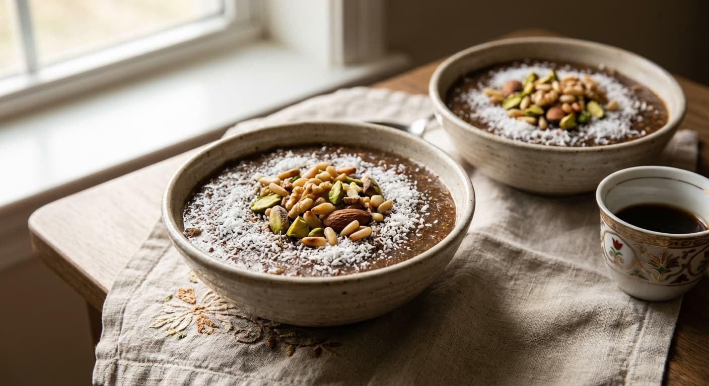 Meghli — Lebanese Spiced Rice Pudding with Nuts - authentic lebanese recipe
