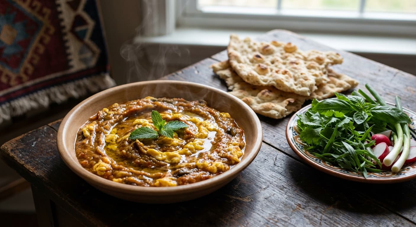 Smoky Eggplant and Tomato Dip - authentic persian recipe