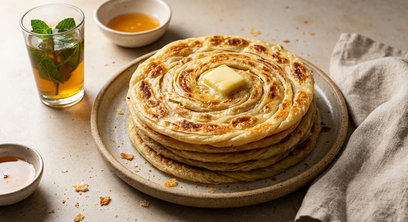 Mlaoui — Moroccan Coiled Msemen Bread with Buttery Layers - authentic moroccan recipe