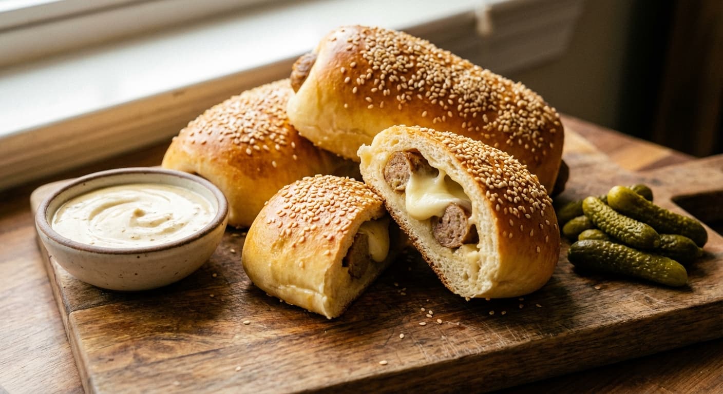 Naan Sosis — Persian-Style Stovetop Sesame Sausage Rolls - authentic persian recipe