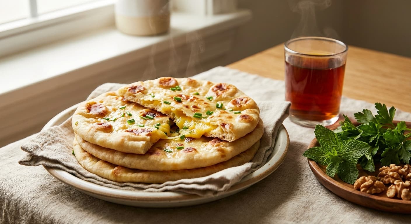 Nan Panir va Piazcheh — Persian Cheese & Chive Flatbread - authentic persian recipe