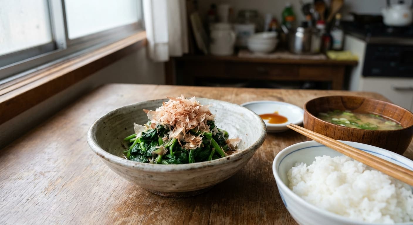 Ohitashi — Japanese Dashi-Soaked Greens - authentic japanese recipe