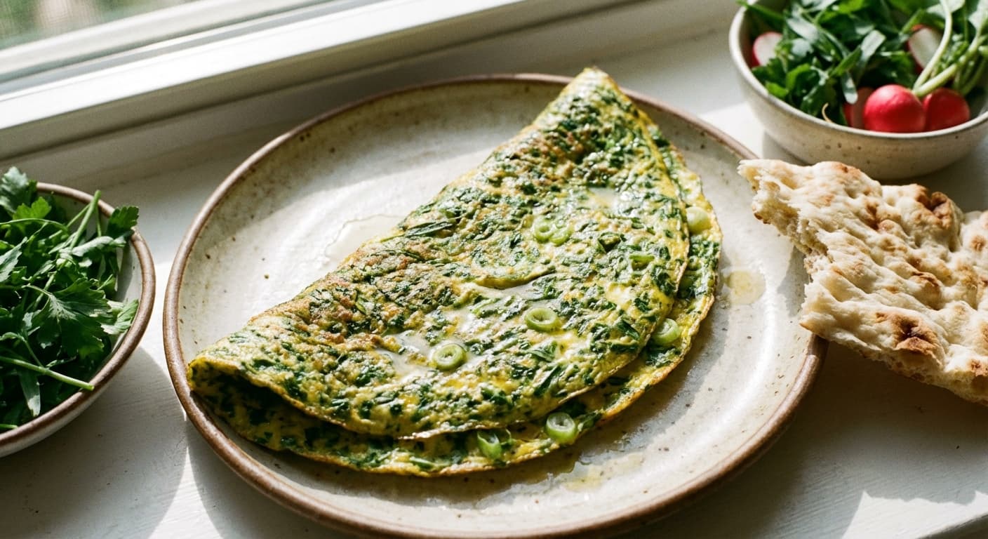 Omelet-e Sabzi — Persian Herb Omelette - authentic persian recipe