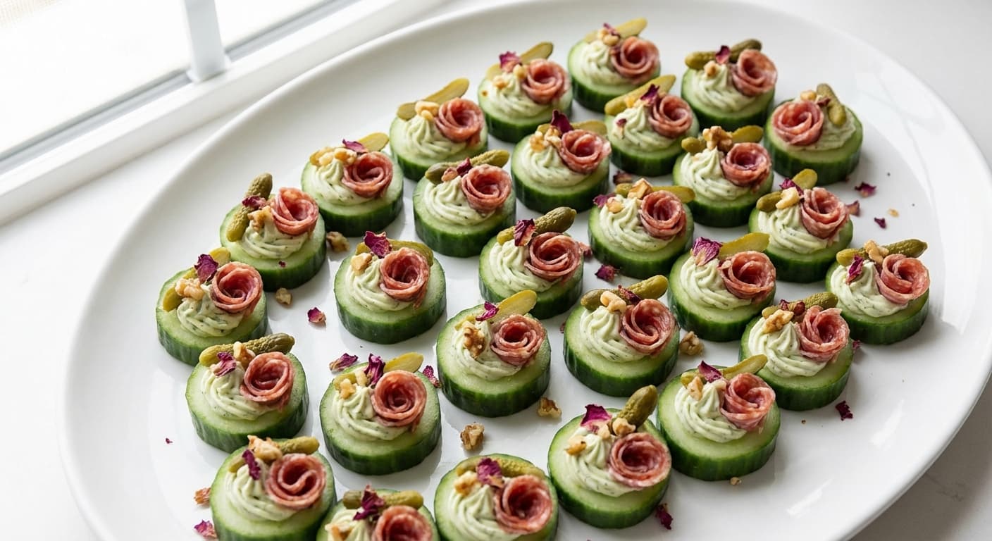 Ordour Khiar - Persian Cucumber & Salami Canapés - authentic persian recipe