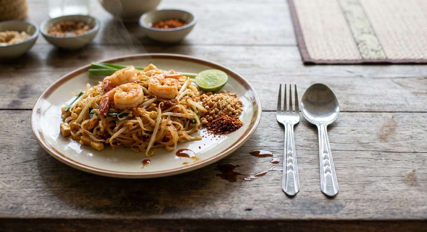 Pad Thai — Tamarind Rice Noodles with Shrimp - authentic thai recipe