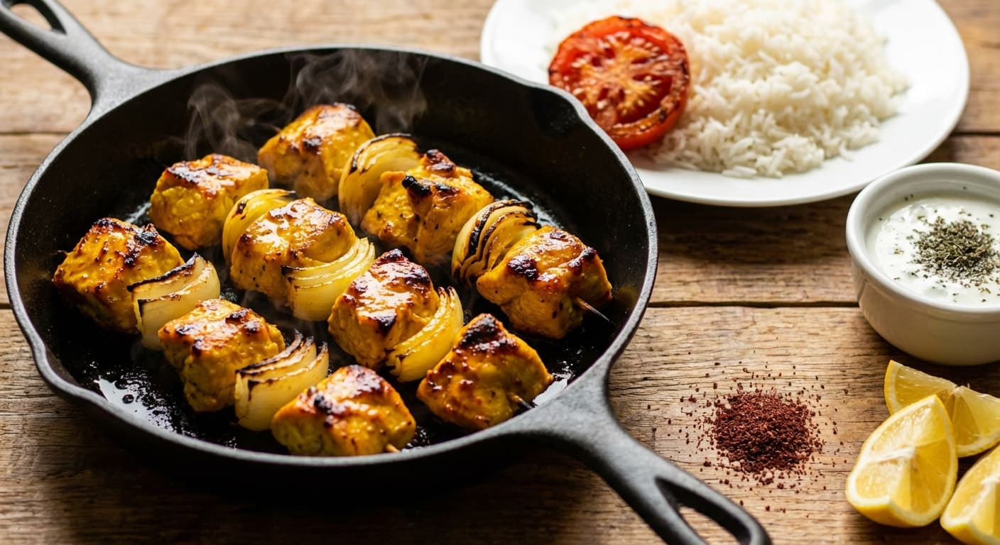 Pan-Seared Joojeh Kebab — Persian Saffron Skillet Chicken - authentic persian recipe