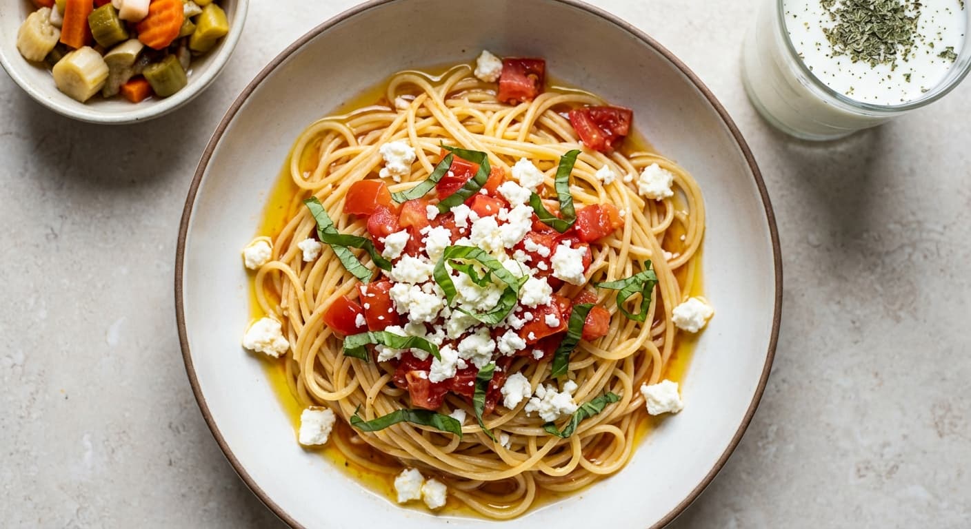 Pastay Paniri — Persian-Style Cheesy Pasta with Fresh Tomatoes - authentic persian recipe