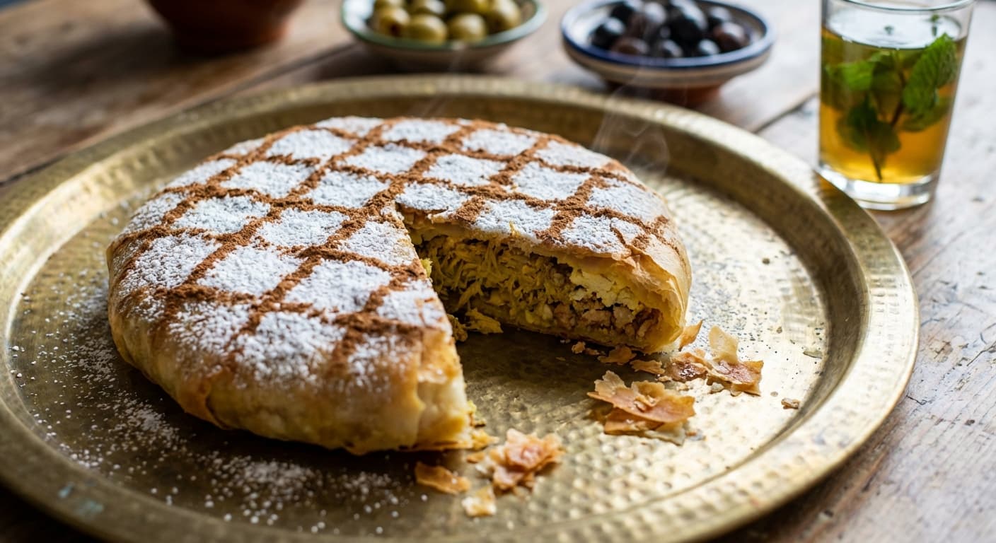 Pastilla — Moroccan Pigeon Pie with Almonds and Cinnamon - authentic moroccan recipe