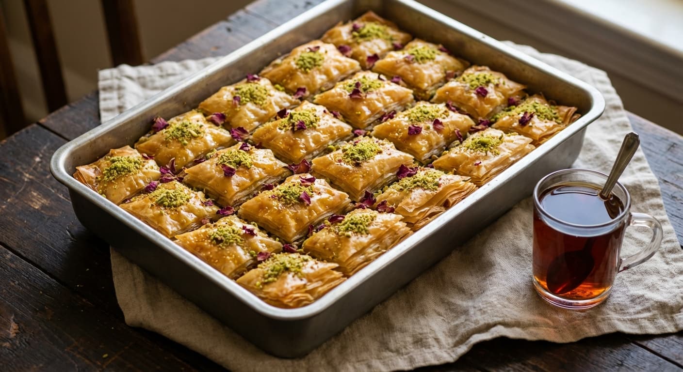 Persian Baklava with Cardamom and Rose - authentic persian recipe