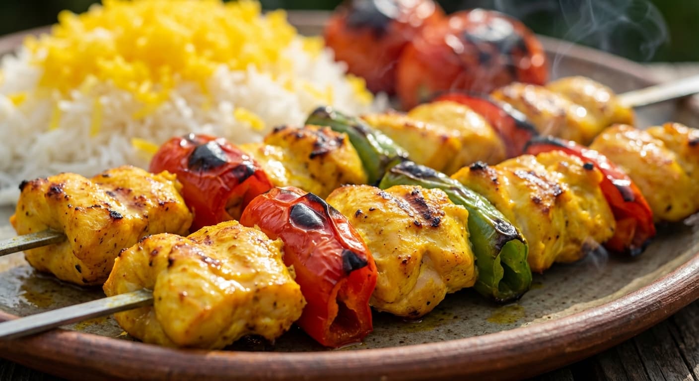 Jujeh Kebab — Persian Saffron Lemon Chicken Skewers - authentic persian recipe