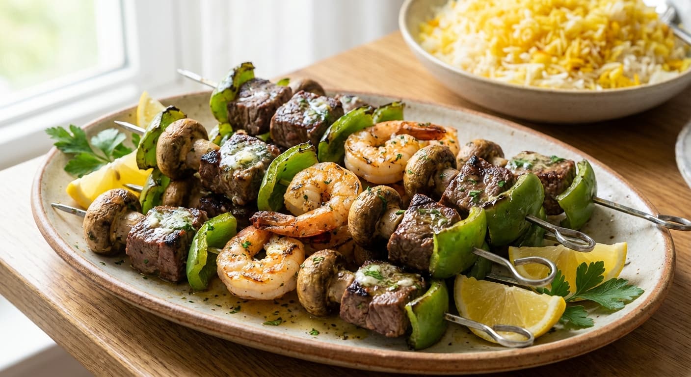 Kabab Meygoo — Persian-Style Surf & Turf Skewers - authentic persian recipe