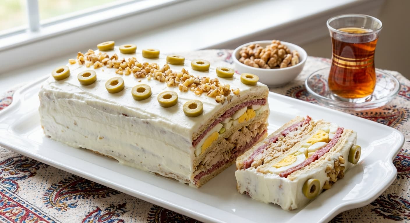 Sandwich Kiki — Persian Savory Layered Sandwich Cake - authentic persian recipe