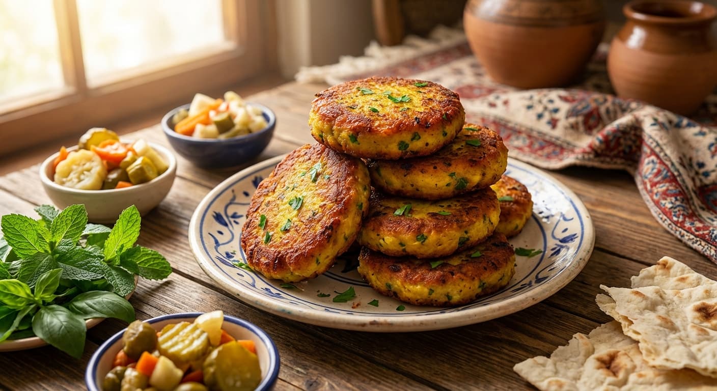 Persian Soy & Potato Cutlets — Golden vegetarian kotlet with turmeric - authentic persian recipe