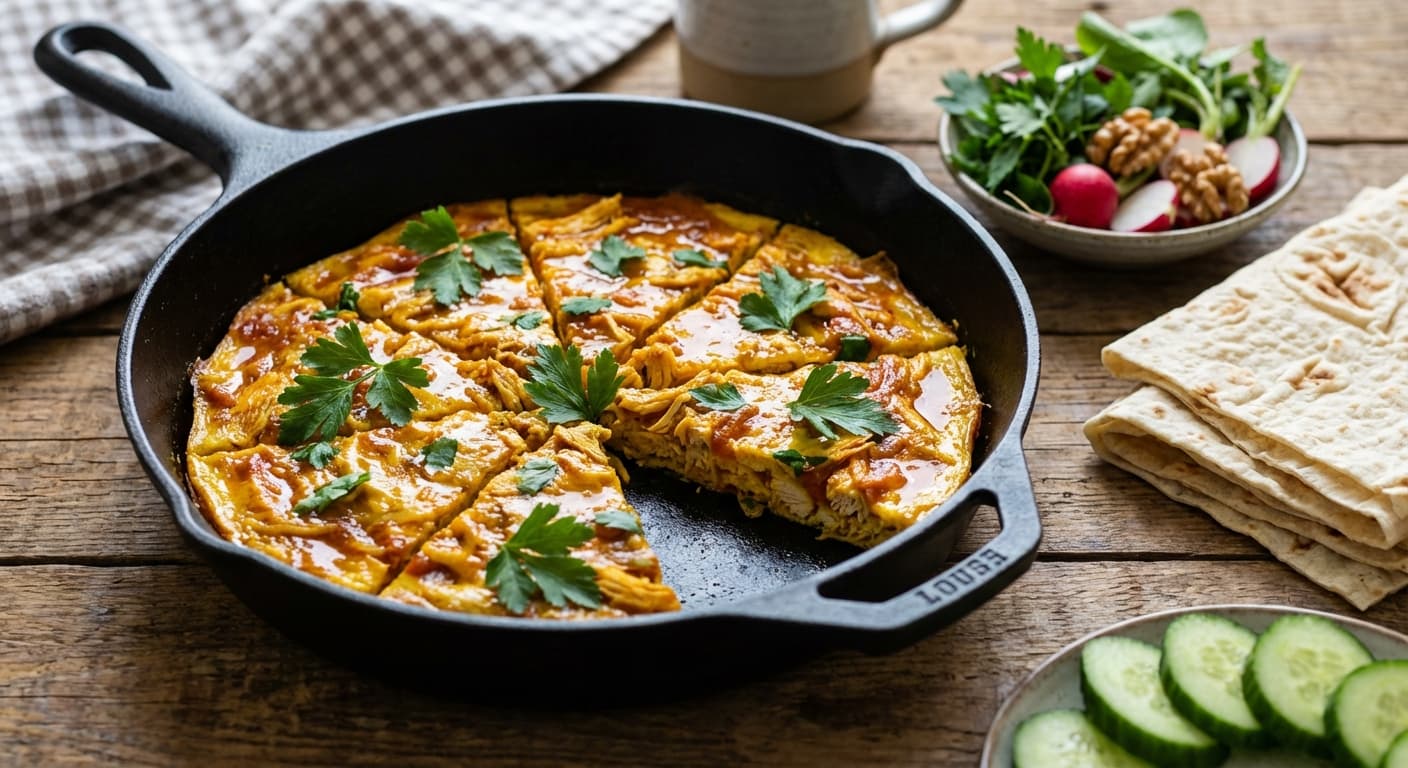 Persian-Style Chicken Omelette — Turmeric-Scented Tomato & Herb Omelette - authentic persian recipe