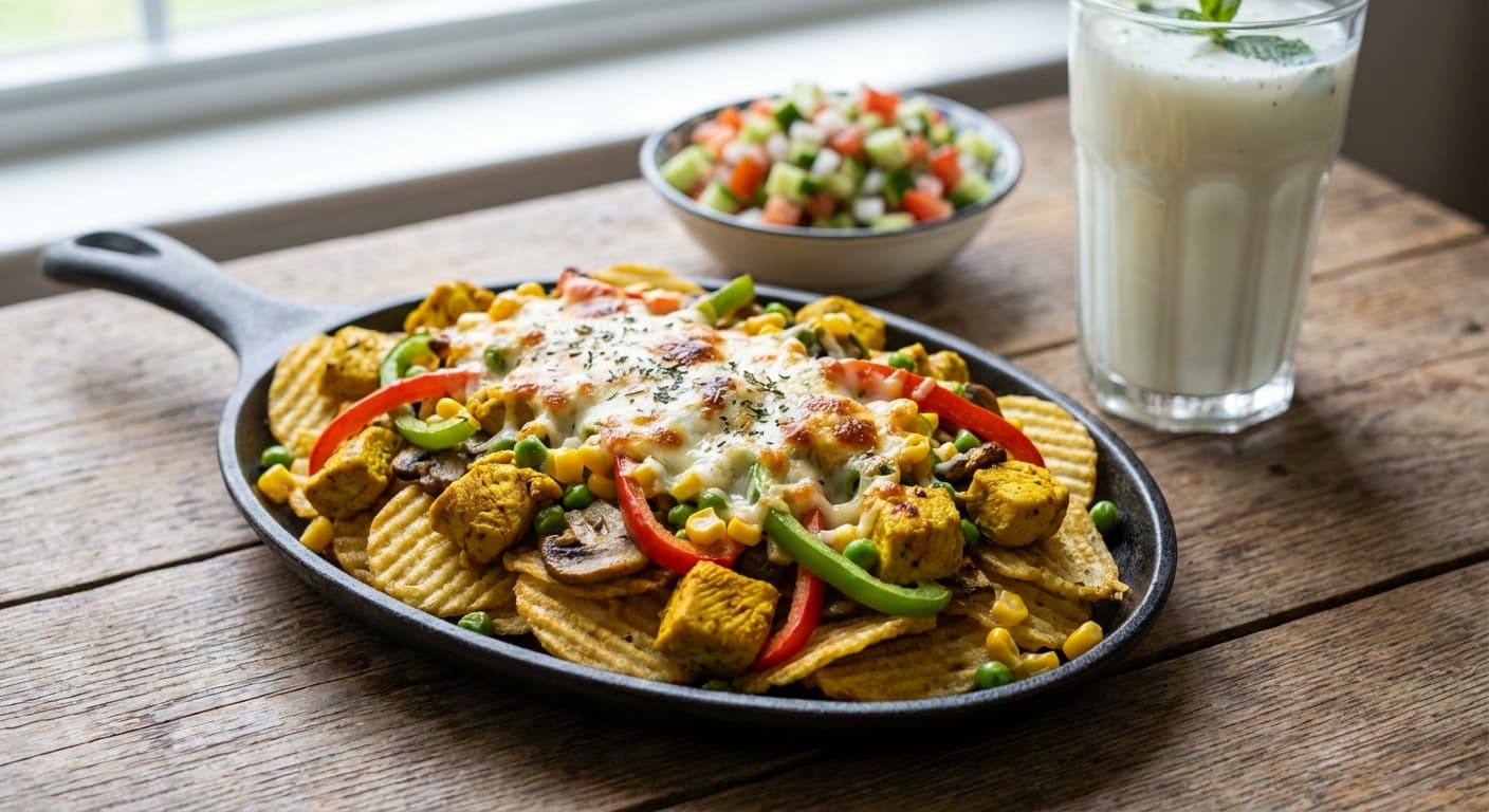 Persian-Style Pizza-Chips — Street-Food Chip Bake with Chicken and Mozzarella - authentic persian recipe