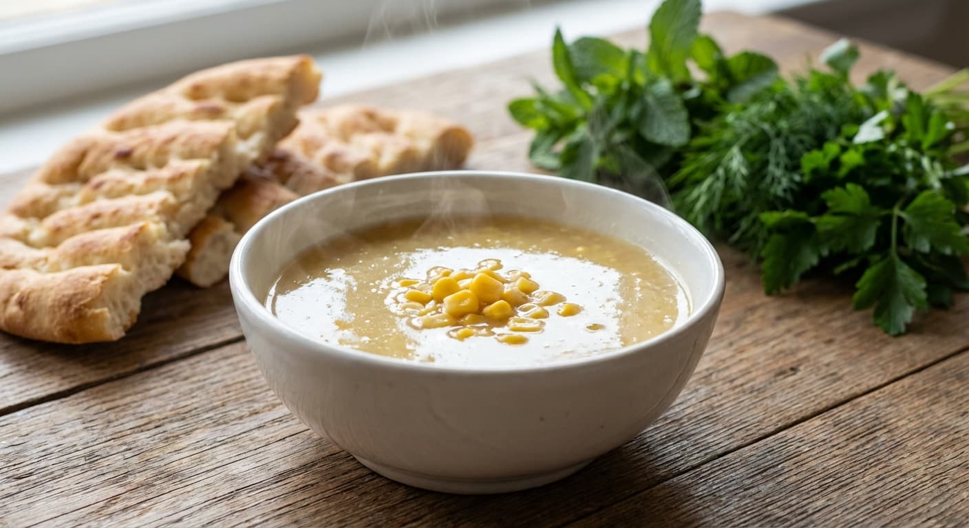 Persian Sweet Corn Soup — Silky Golden Comfort Soup - authentic persian recipe