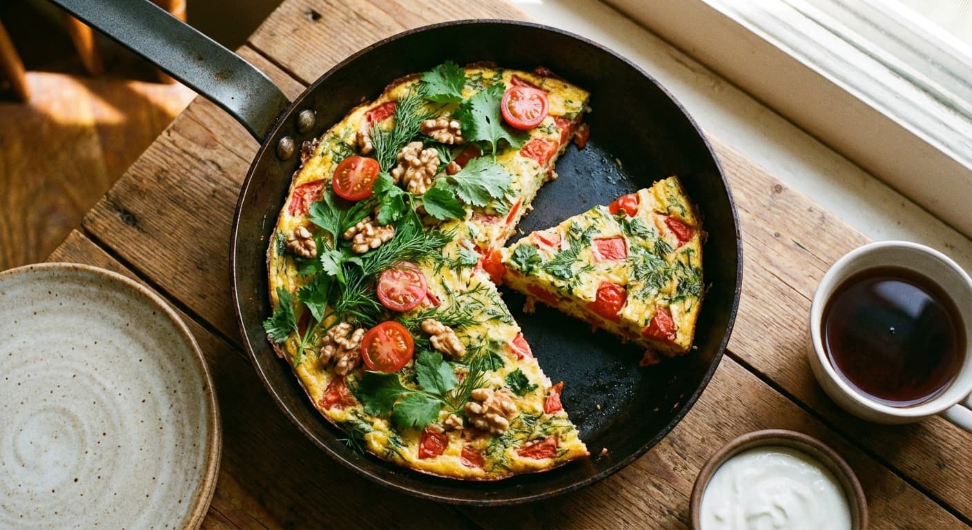 Kuku-ye Gojeh Farangi — Persian Tomato Frittata - authentic persian recipe