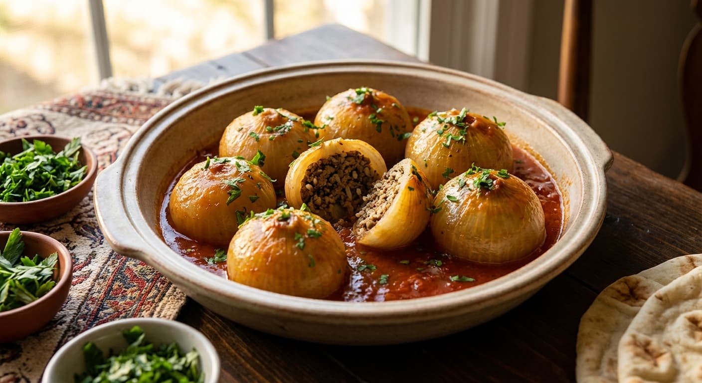 Piyaz Shekam Por — Persian Stuffed Onions - authentic persian recipe