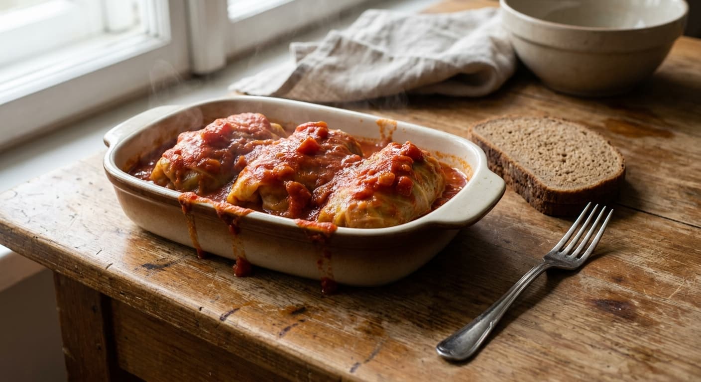 Polish Stuffed Cabbage Rolls — Tender Cabbage Rolls in Tomato Sauce - authentic polish recipe