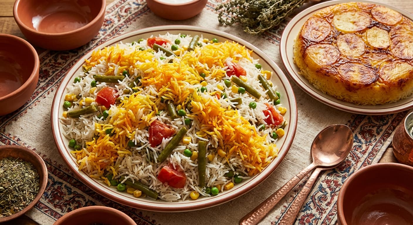 Polo Afghani Fasl — Seasonal Afghan Vegetable Rice - authentic persian recipe