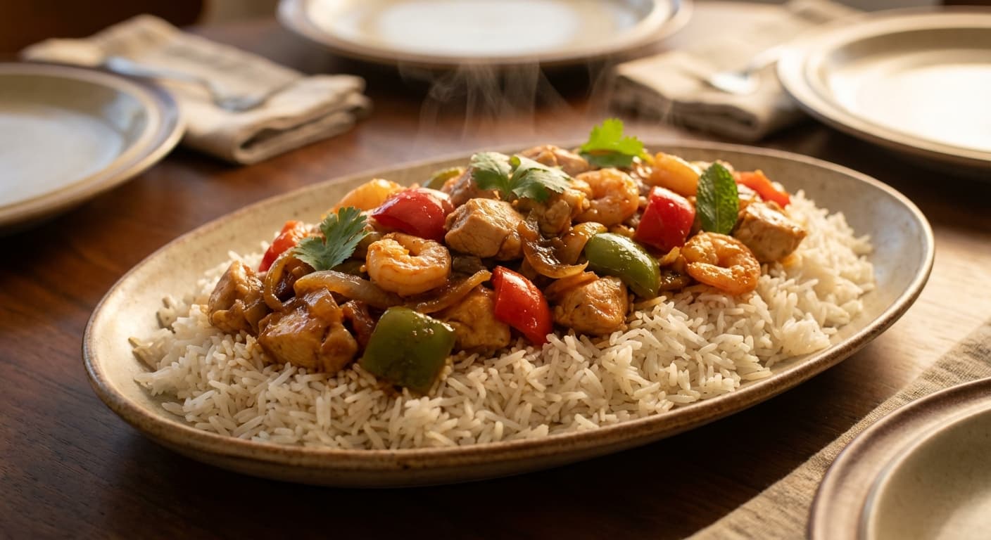 Polo Europaei — Continental Fusion Pilaf with Curry Ragout - authentic persian recipe