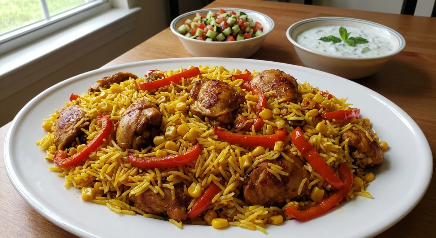 Polo Morgh-e Sorkh Shodeh — Saffron-Tinted Persian Fried Chicken Rice - authentic persian recipe