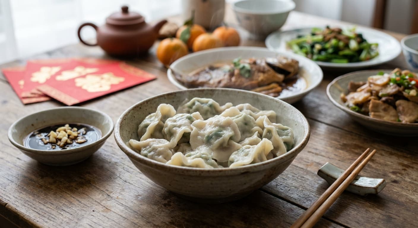 Pork and Chive Dumplings — Boiled Jiaozi with Juicy Pork and Garlic Chives - authentic chinese recipe