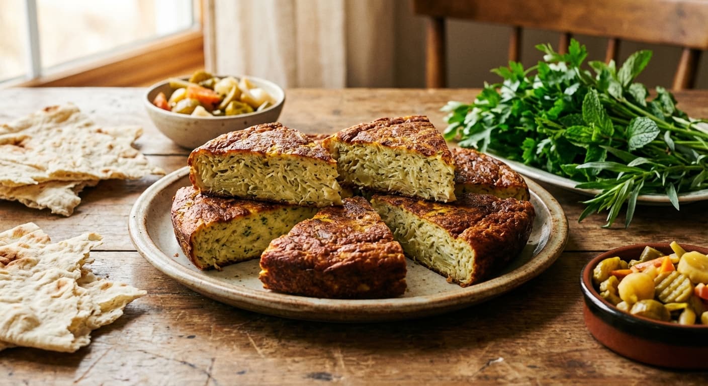Potato and Cabbage Kuku — Persian comfort frittata with sautéed cabbage - authentic persian recipe