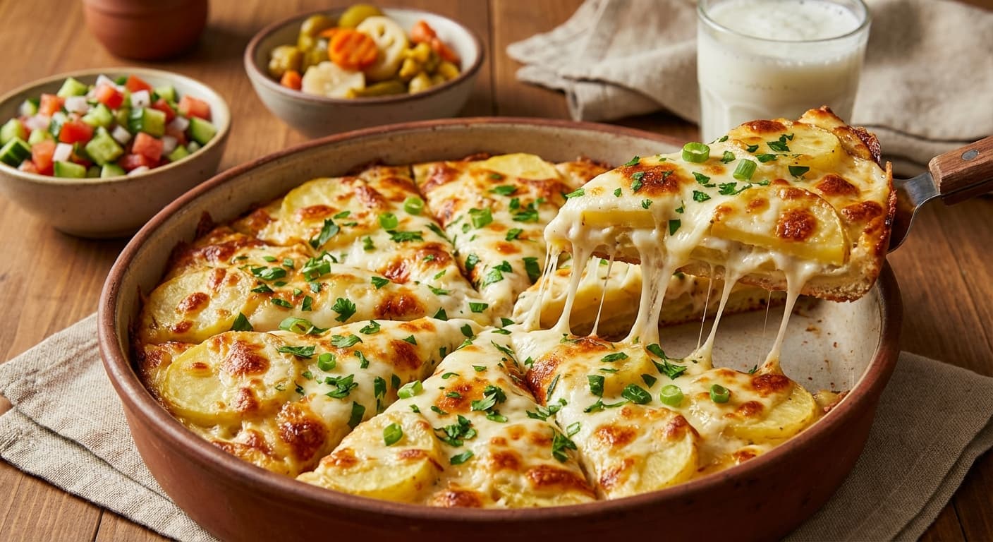 Potato Pizza — Persian-Style Creamy Crustless Bake - authentic persian recipe