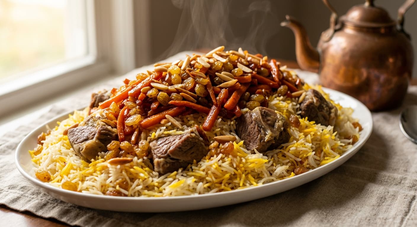 Qabili Gosht — Afghan Lamb and Rice Pilaf, Aromatic and Hearty - authentic afghan recipe