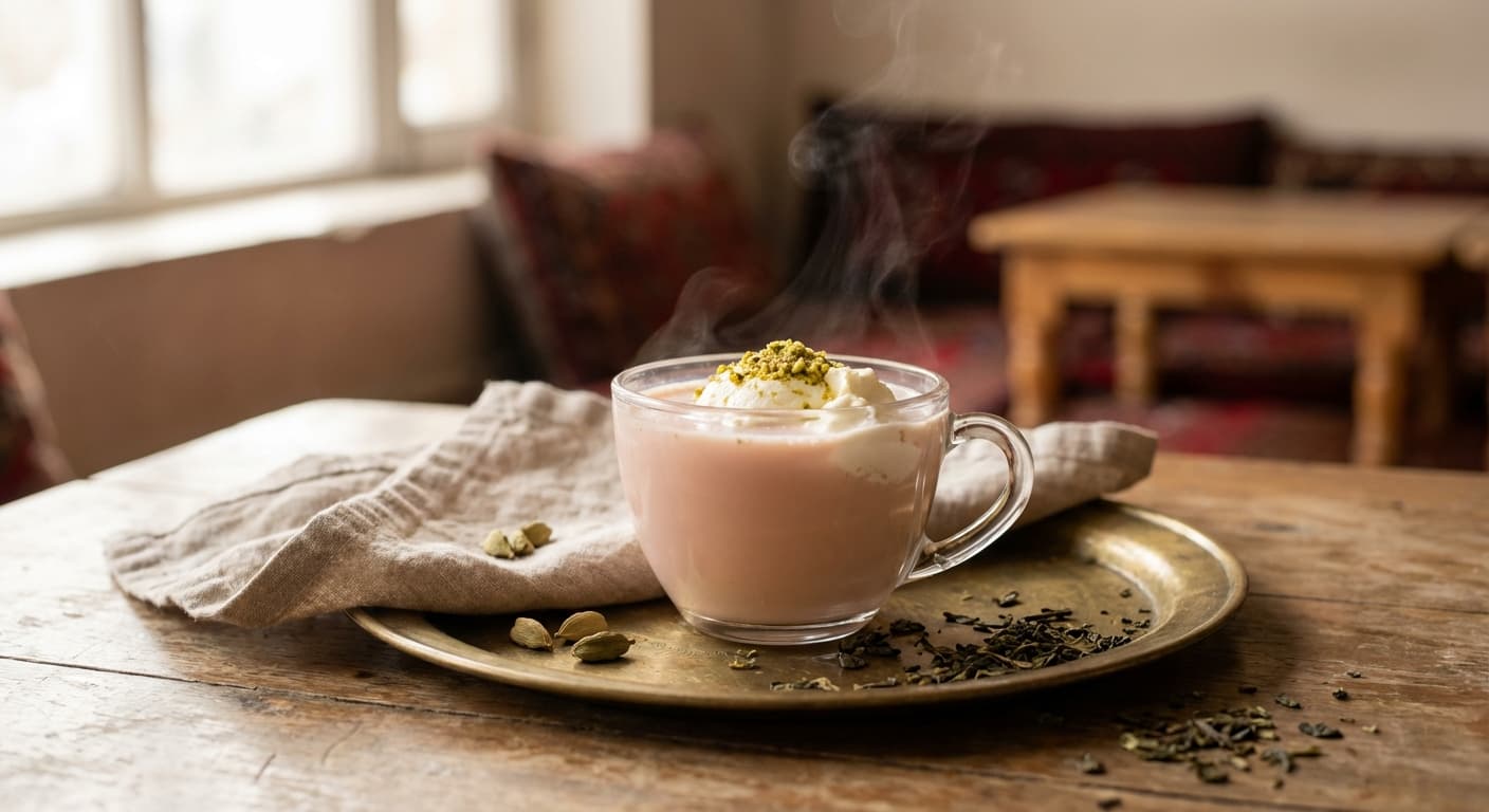 Qaimaq Chai — Afghan Pink Cardamom Tea with Clotted Cream - authentic afghan recipe