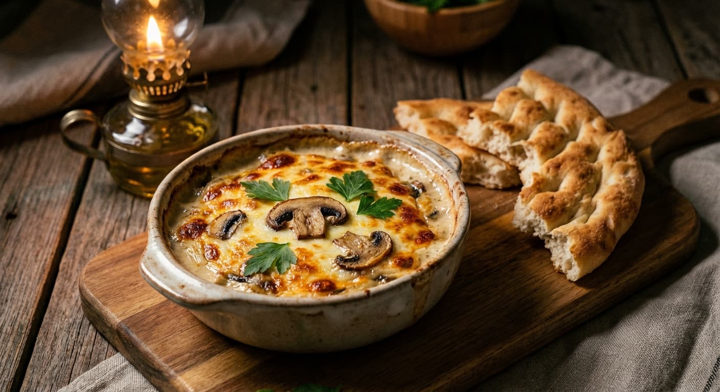 Qarch ba Kerm — Creamy Mushroom Gratin - authentic persian recipe
