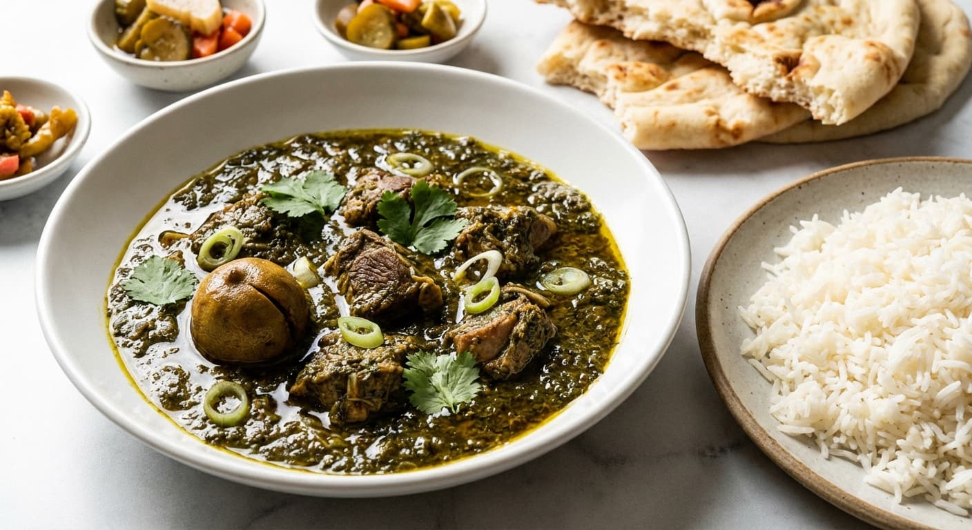 Qorma-e Sabzi — Afghan Green Herb Stew with Lamb - authentic afghan recipe