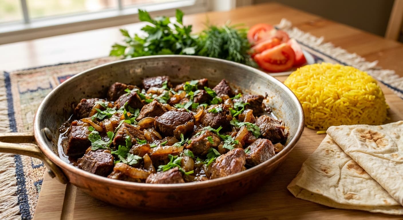 Qovurma — Azerbaijani Pan-Fried Lamb with Onions - authentic azerbaijani recipe
