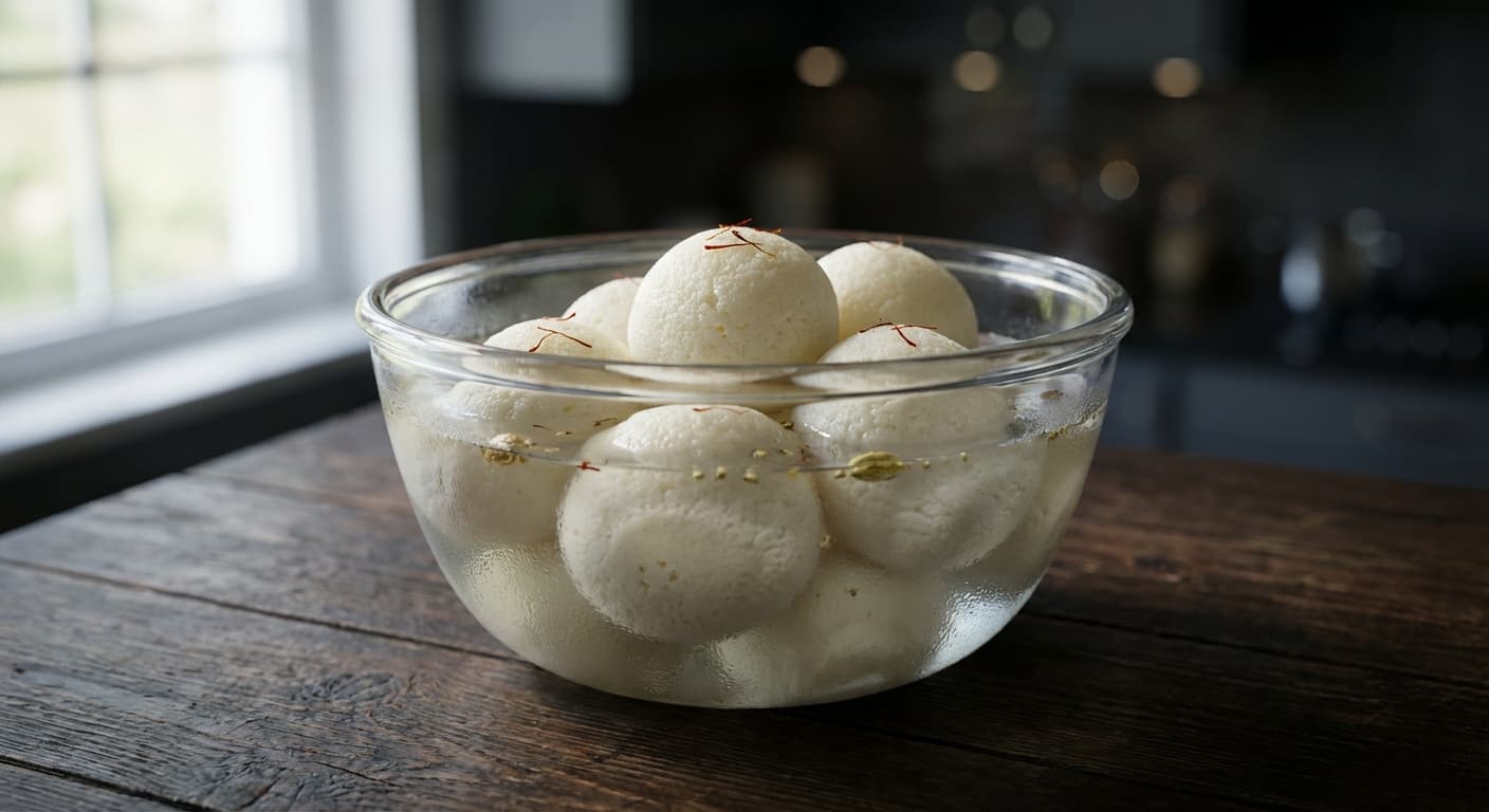 Rasgulla — Indian Soft Cottage Cheese Balls in Sugar Syrup - authentic indian recipe