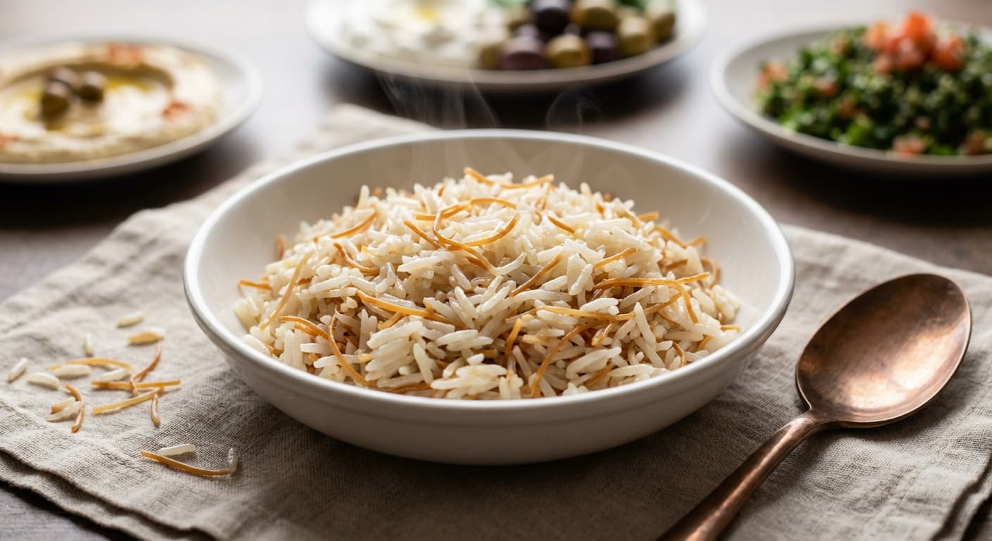 Riz bi Sha'riyeh — Lebanese Vermicelli Rice Pilaf - authentic lebanese recipe