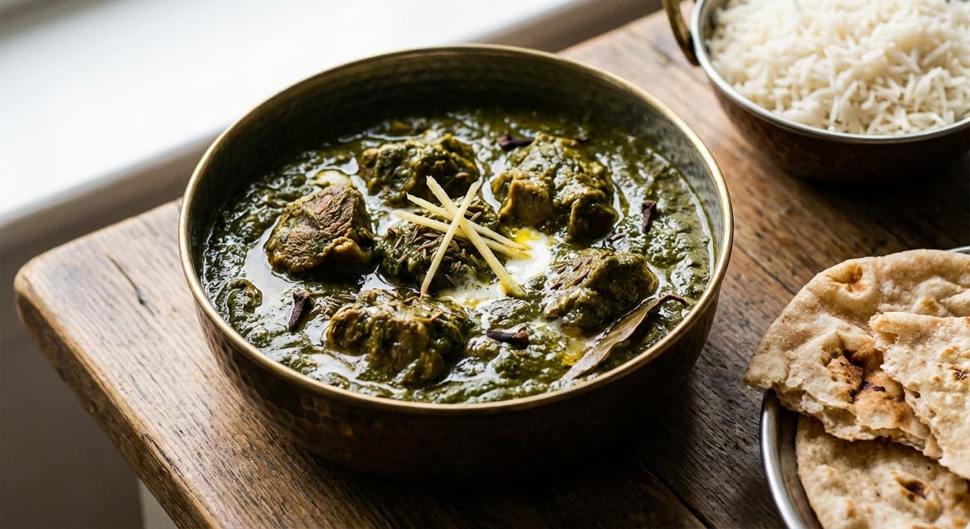 Saag Gosht — Indian Lamb and Spinach Curry - authentic indian recipe