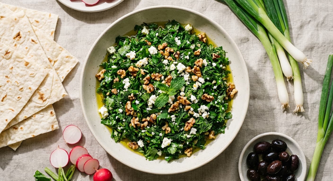 Sabzi va Panir — Persian Herb and Feta Cheese Spread - authentic persian recipe