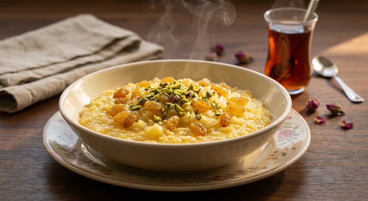 Saffron Sweet Rice — Festive Persian milk-saffron rice with nuts - authentic persian recipe