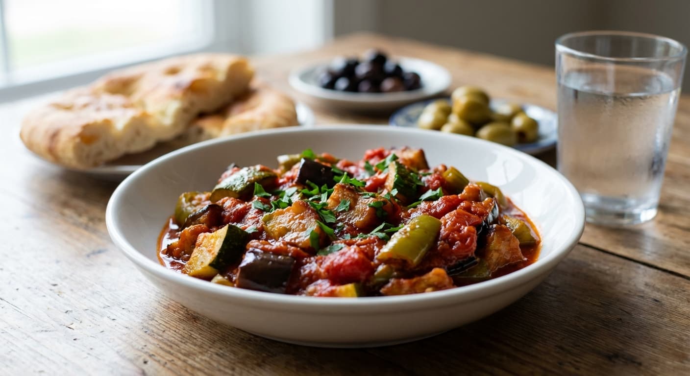 Saksuka — Turkish Fried Vegetables in Tomato Sauce Meze - authentic turkish recipe