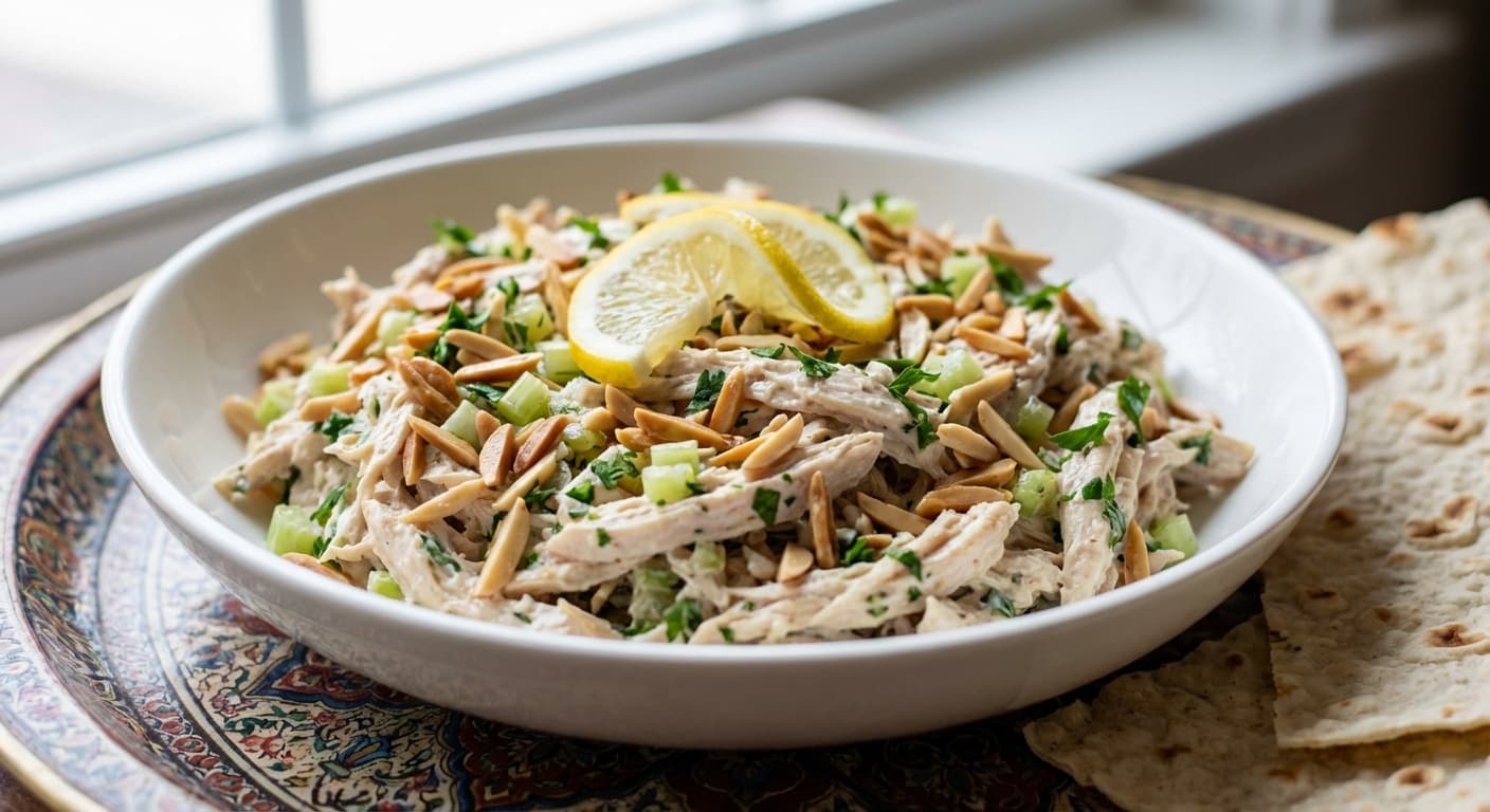 Salad - e Morgh - o - Badam - Persian Chicken & Almond Hors d’Oeuvre - authentic persian recipe