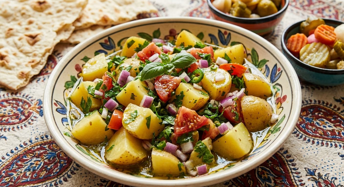 Salad - e Sib Zamini ( ) | Persian Herbed Potato Salad - authentic persian recipe