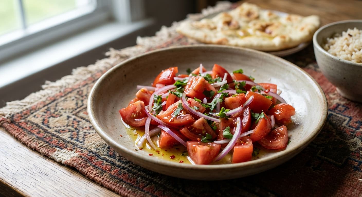 Salata-e Afghan — Afghan Fresh Tomato, Onion, and Cilantro Salad - authentic afghan recipe