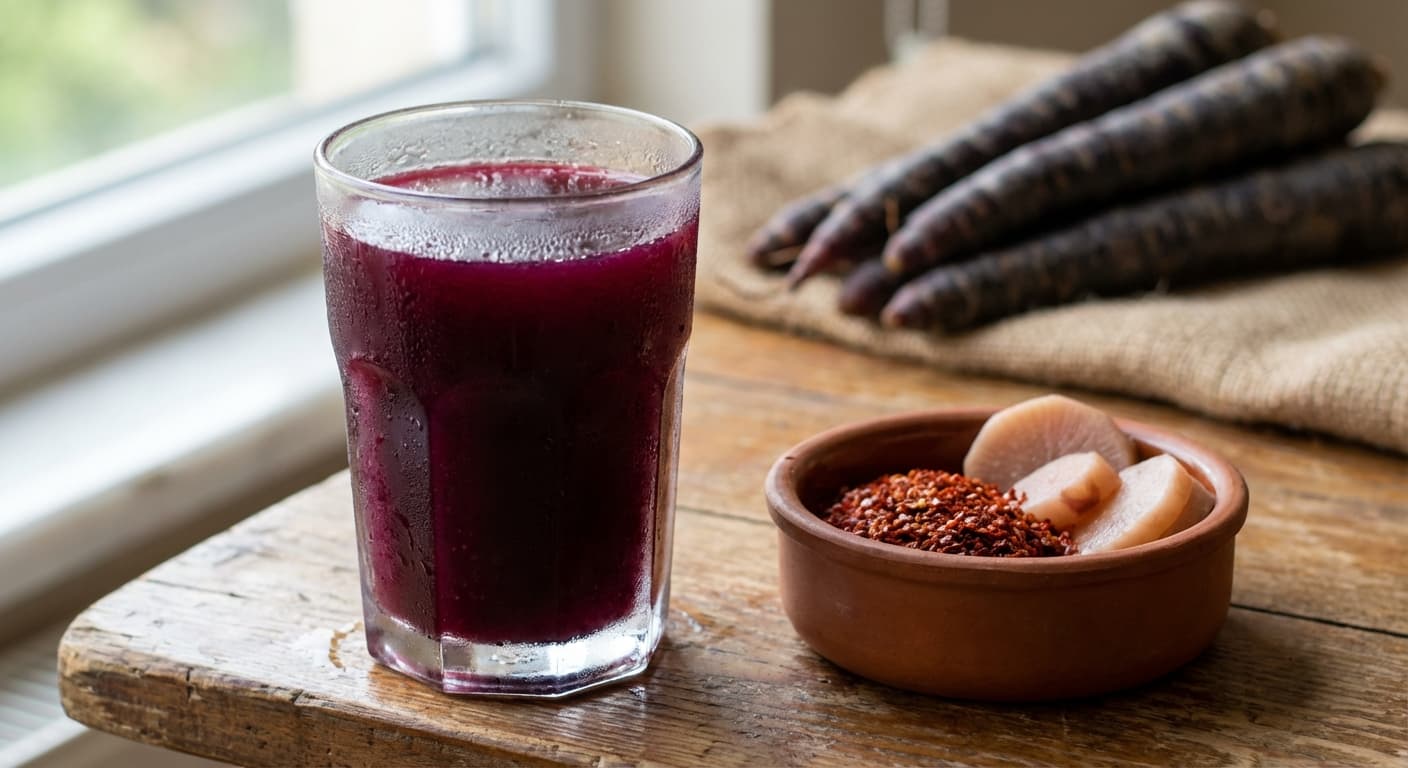 Salgam Juice — Spicy, tangy fermented black-carrot drink - authentic turkish recipe