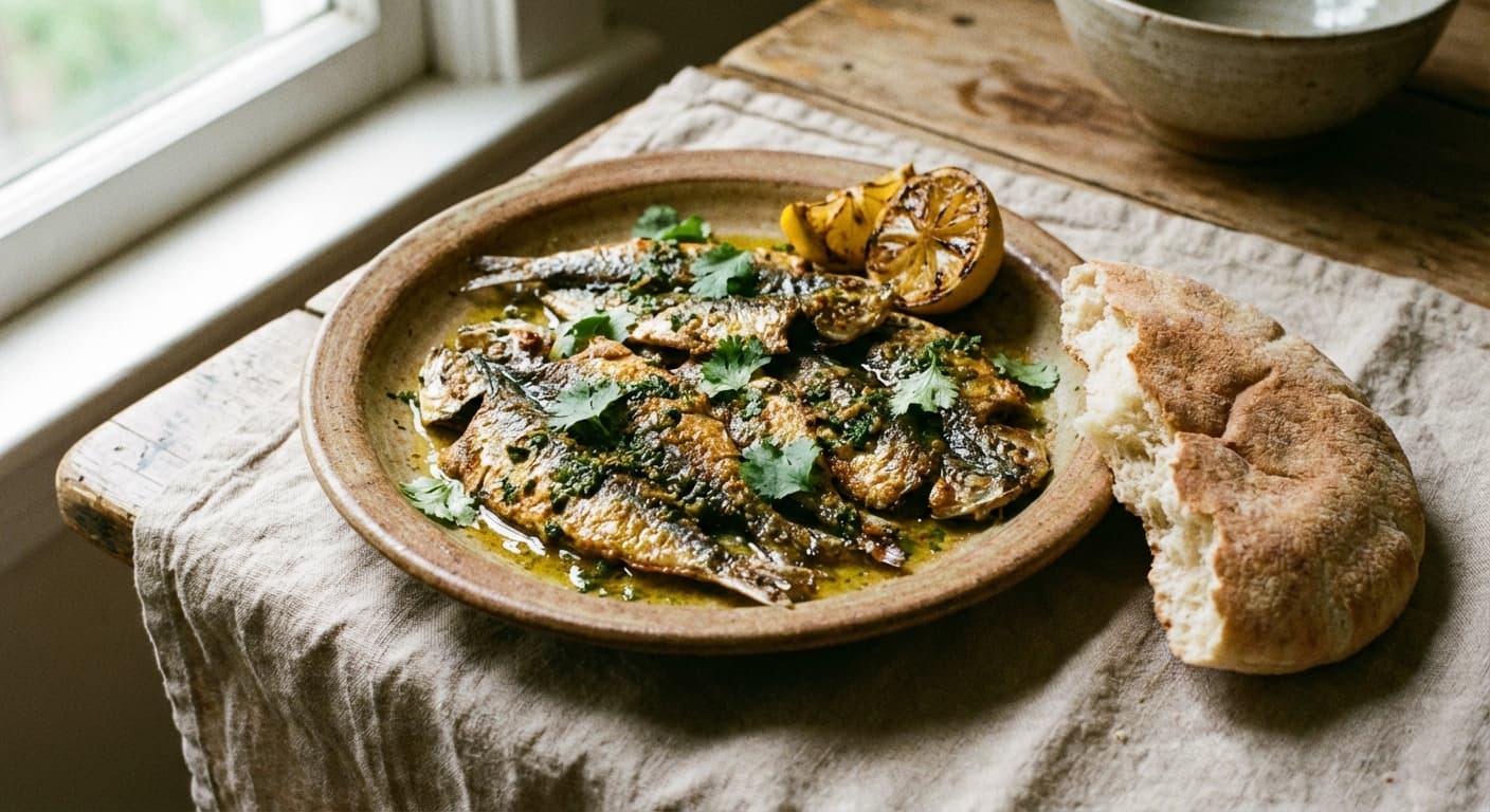Sardines Chermoula — Moroccan chermoula-marinated sardines, pan-fried - authentic moroccan recipe