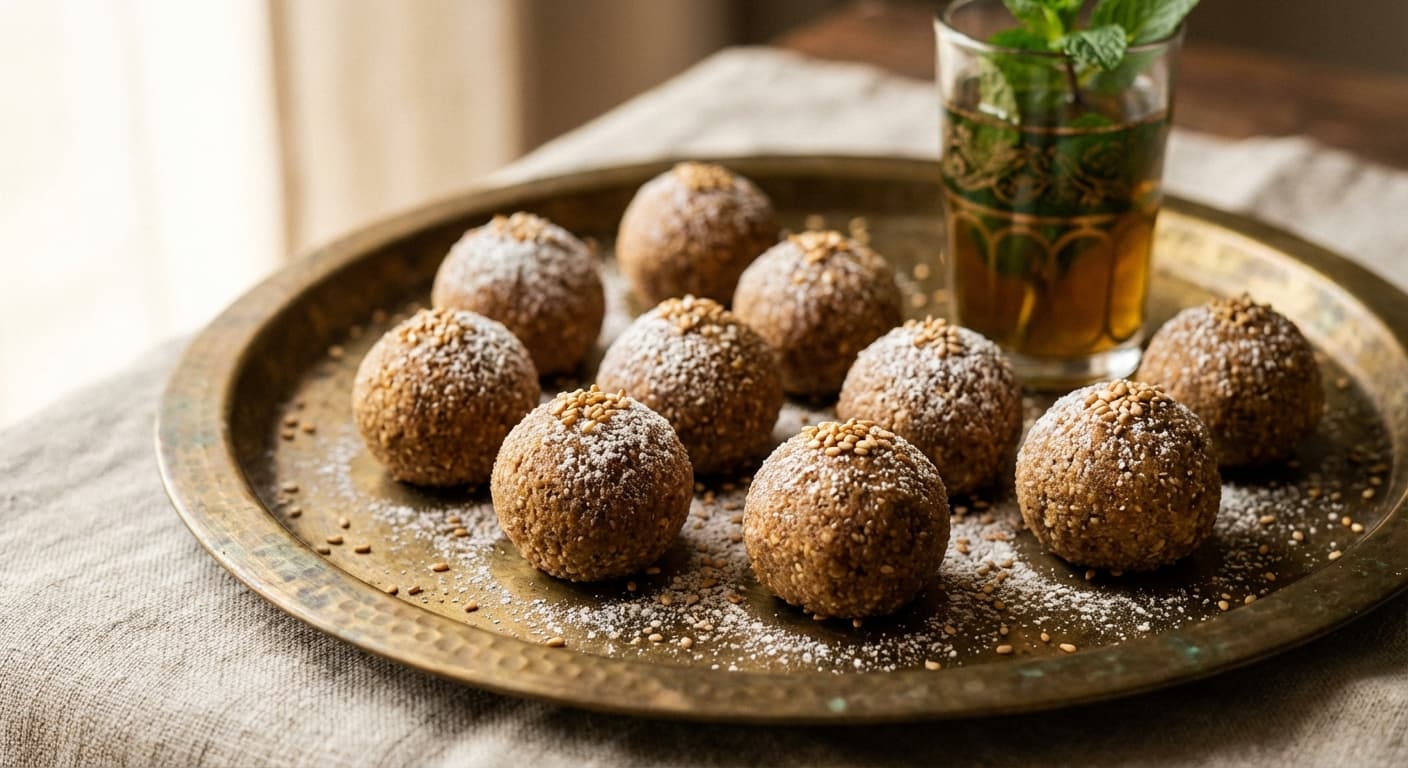 Sellou — Moroccan Toasted Flour and Almond Energy Balls - authentic moroccan recipe