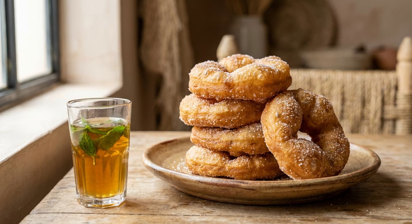 Sfenj — Moroccan Fried Doughnuts with Sugar - authentic moroccan recipe